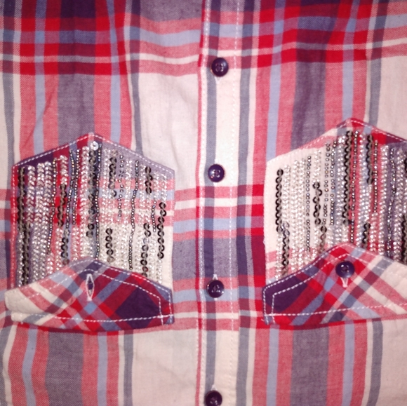 Sequined Button Down Top - Picture 3 of 3